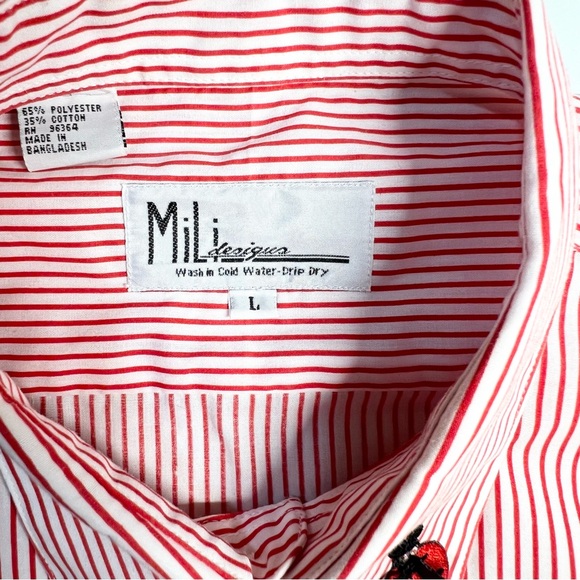 Mili Designs Striped Button Up Lady Bug Shirt Large - Picture 7 of 11